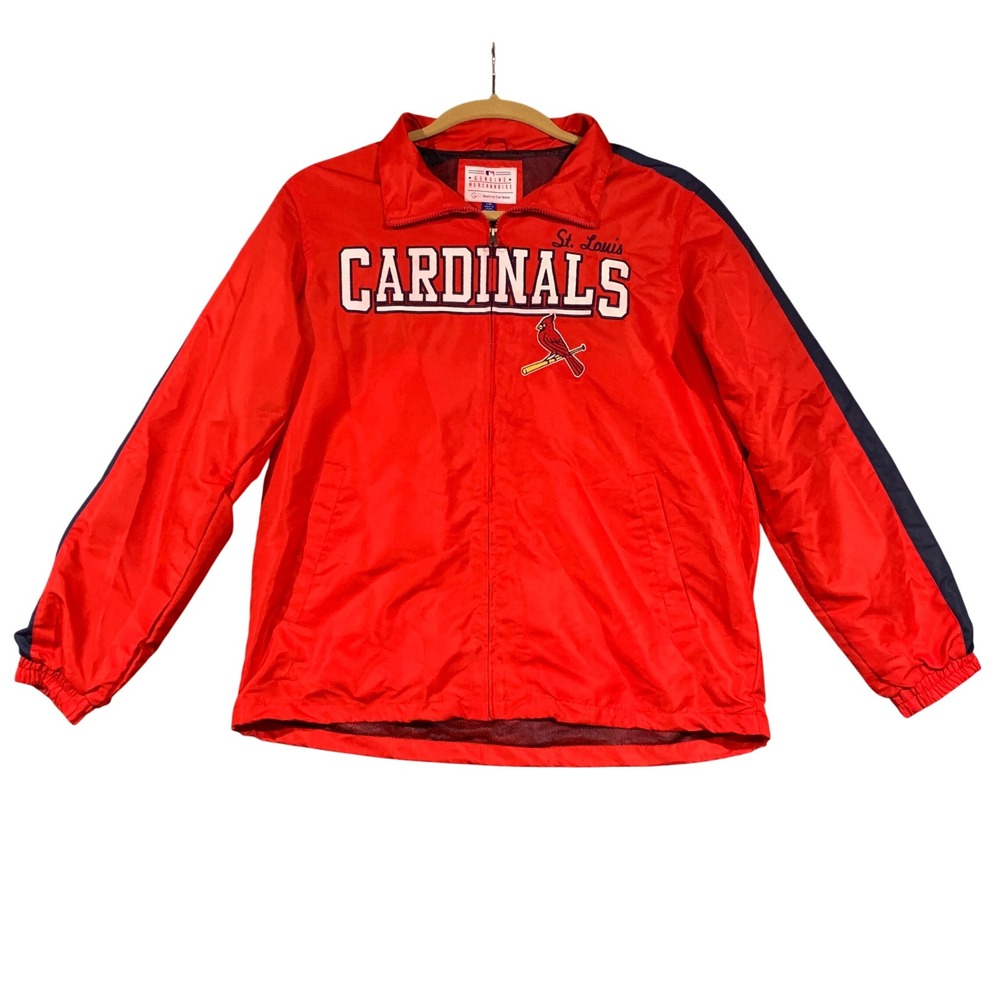G-III Sports St Louis Cardinals MLB Windbreaker Jacket Mens Large Red Full Zip